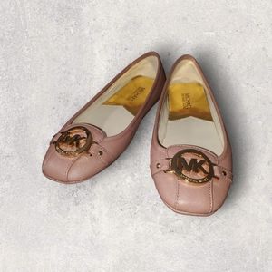 Michael Kors Fulton Leather Ballet Pumps (Nude Pink) Size 6.5